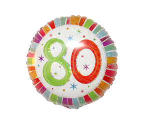 80. Geburtstag Ballon farbig
