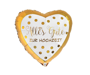 Zur Hochzeit gold Herzballon