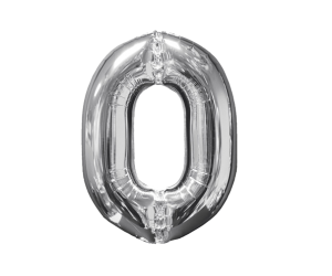 Zahlenballon 0 silber