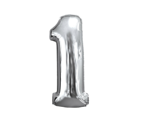 Zahlenballon 1 silber