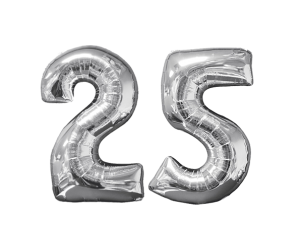 Zahlenballons 25 silber