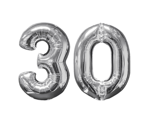 Zahlenballon 30 silber