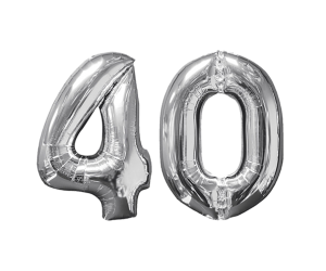 Zahlenballon 40 silber