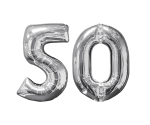 Zahlenballon 50 silber