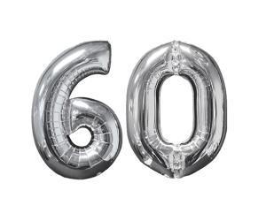 Zahlenballon 60 silber