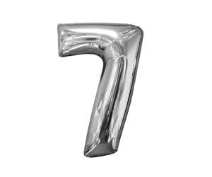 Zahlenballon 7 silber