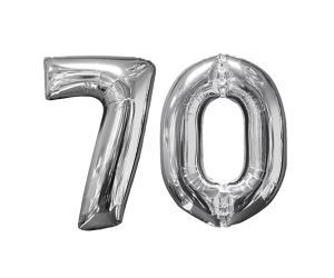 Zahlenballon 70 silber