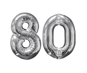Zahlenballon 80 silber
