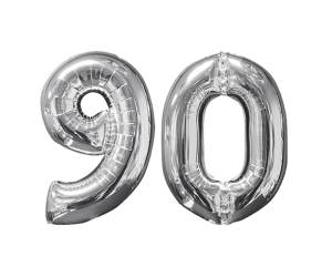 Zahlenballon 90 silber