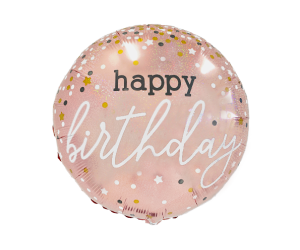 geschenkballon birthday rosegold