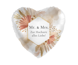 geschenkballon herz mr mrs 