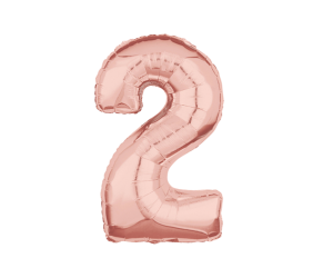 geschenkballon zahl 2 rose 1 