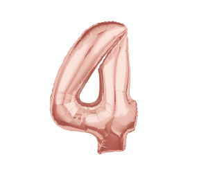 geschenkballon zahl 4 rose 1 