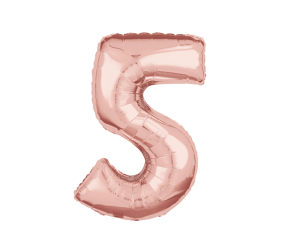 geschenkballon zahl 5 rose 1 