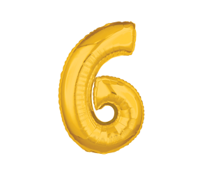 geschenkballon zahl 6 gold 1 