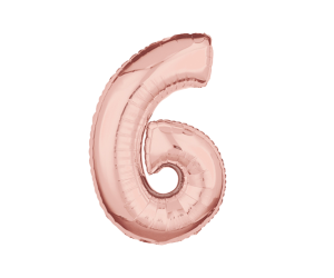 geschenkballon zahl 6 rose 1 