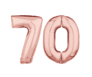 geschenkballon zahl 70 rose 1