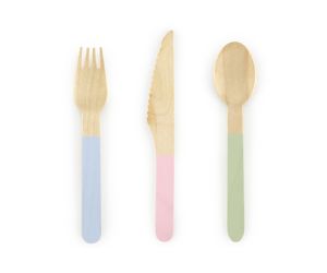 holzbesteck pastell 