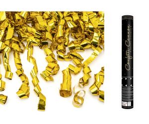 konfettikanone luftschlangen gold 