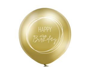 Riesenballon Geburtstag gold chrome