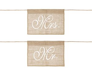 Stuhlbeschriftung Mr & Mrs Jute
