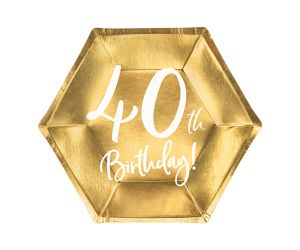 teller 40 jahre sechseck