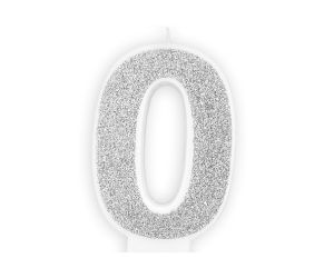 zahlenkerze 0 silber 1 