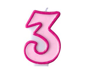 zahlenkerze 3 rosa 1 