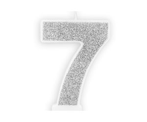 zahlenkerze 7 silber 1 