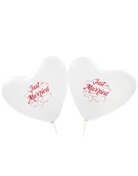 Herzballons Just Married weiss