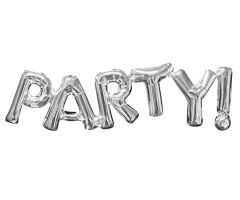 ballons schriftzug party silber 1 