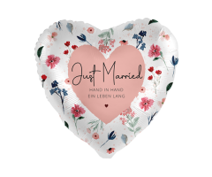 Geschenkballon Just Married Hand in Hand