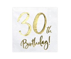 happy birthday elegant servietten 30 gold 1 