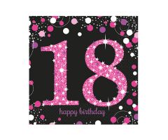 happy birthday pink servietten 18 