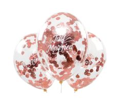 konfettiballons just married rosegold 1 