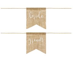 Stuhlbeschriftung Groom & Bride Jute