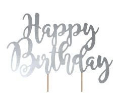 tortendeko happybirthday silber 1 