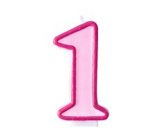 zahlenkerze 1 rosa 1